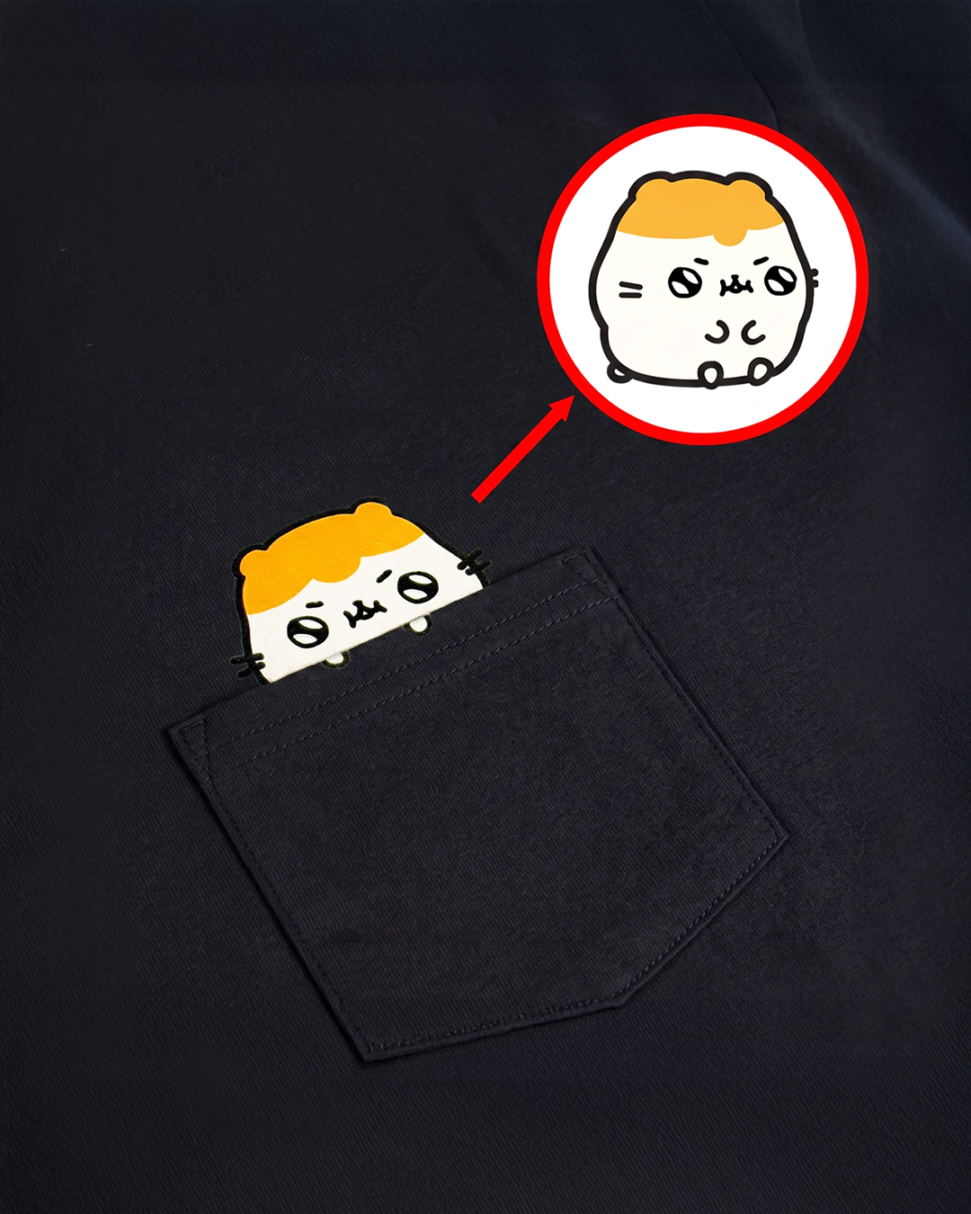 Hamiboom Pocket Peek T-Shirt - BLACK